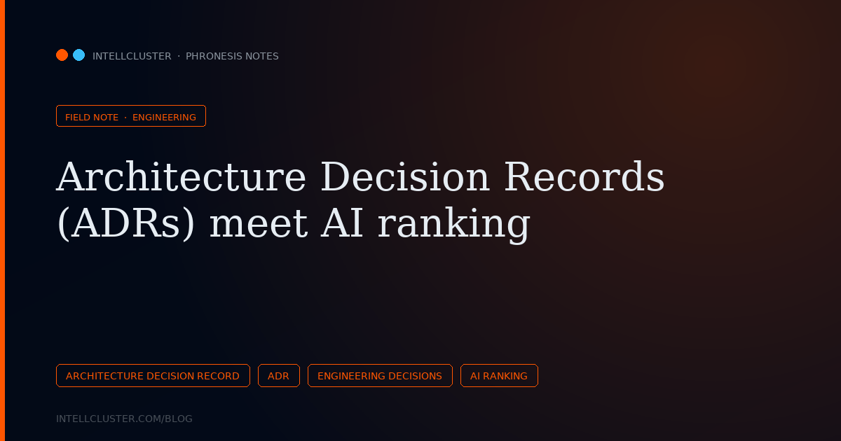 Cover art for Architecture Decision Records (ADRs) meet AI ranking