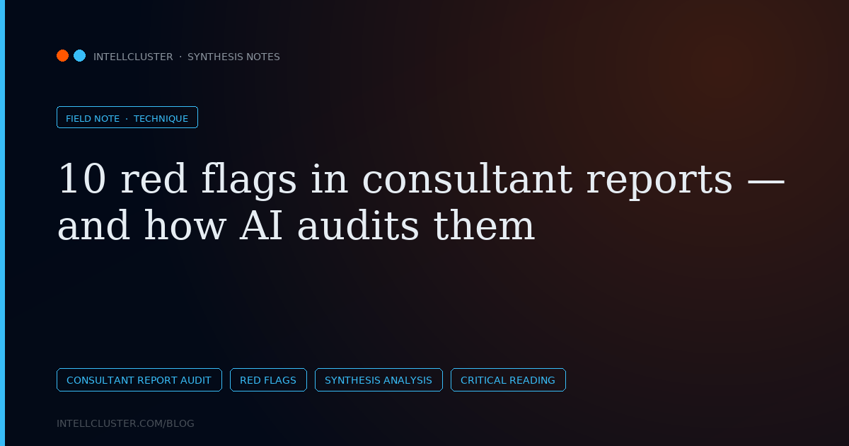 Cover art for 10 red flags in consultant reports — and how AI audits them