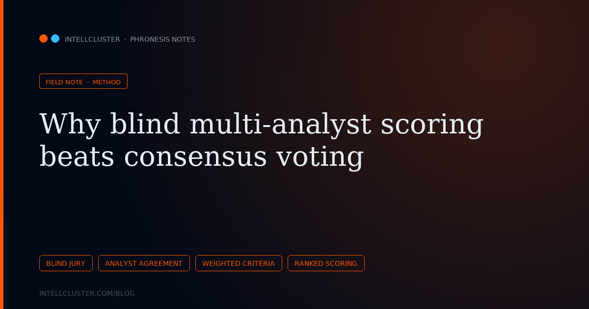 Cover art for Why blind multi-analyst scoring beats consensus voting