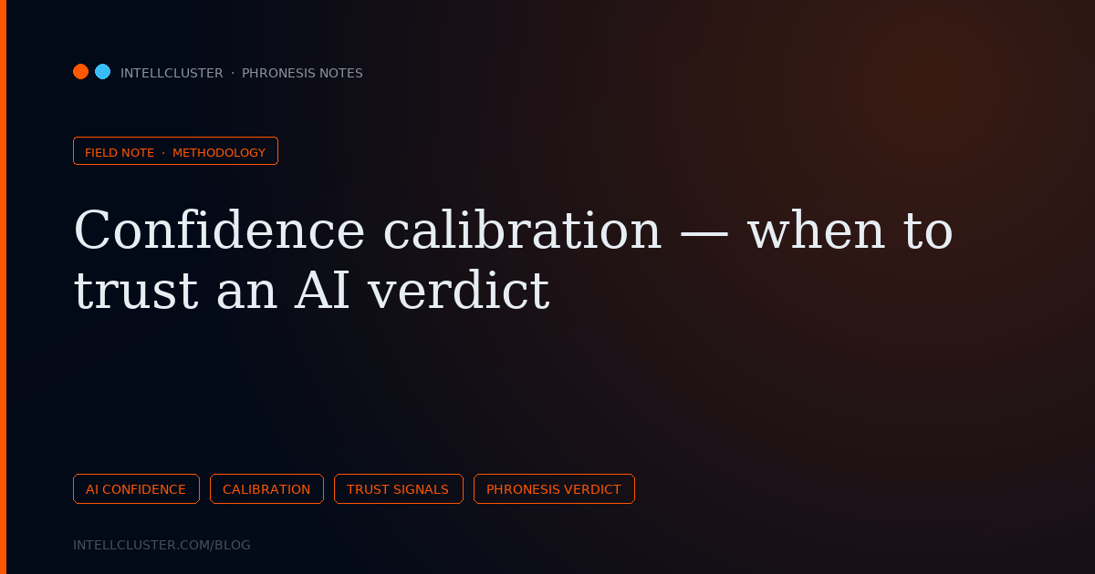 Cover art for Confidence calibration — when to trust an AI verdict