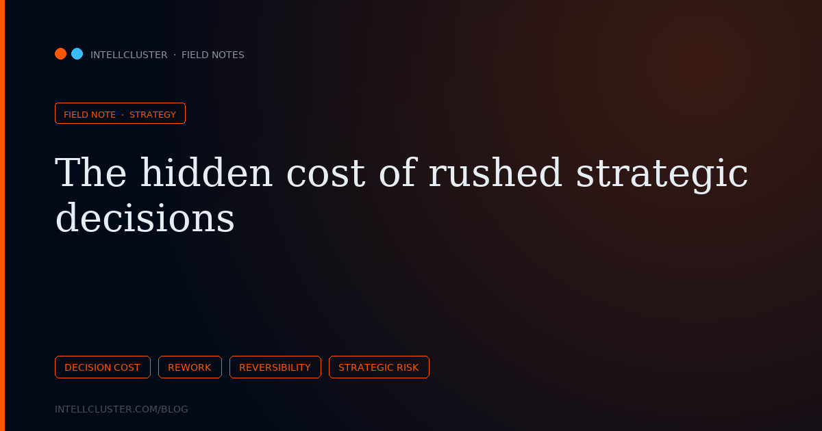 Cover art for The hidden cost of rushed strategic decisions
