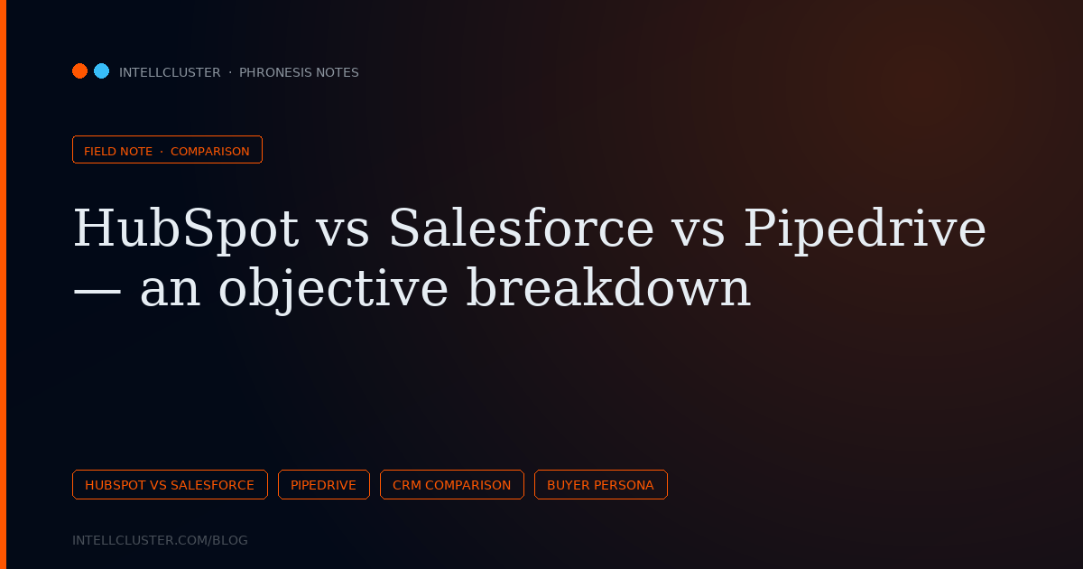 Cover art for HubSpot vs Salesforce vs Pipedrive — an objective breakdown