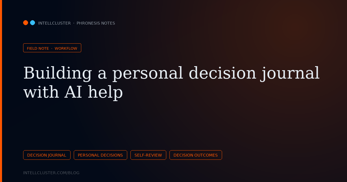 Cover art for Building a personal decision journal with AI help