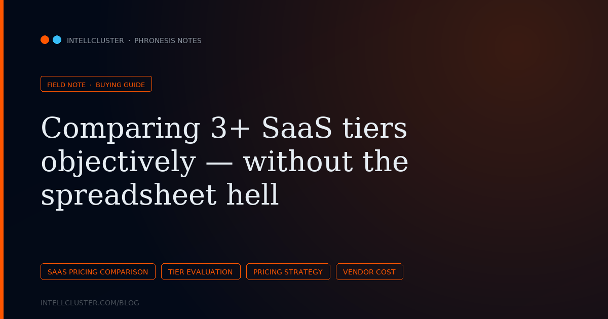 Cover art for Comparing 3+ SaaS tiers objectively — without the spreadsheet hell