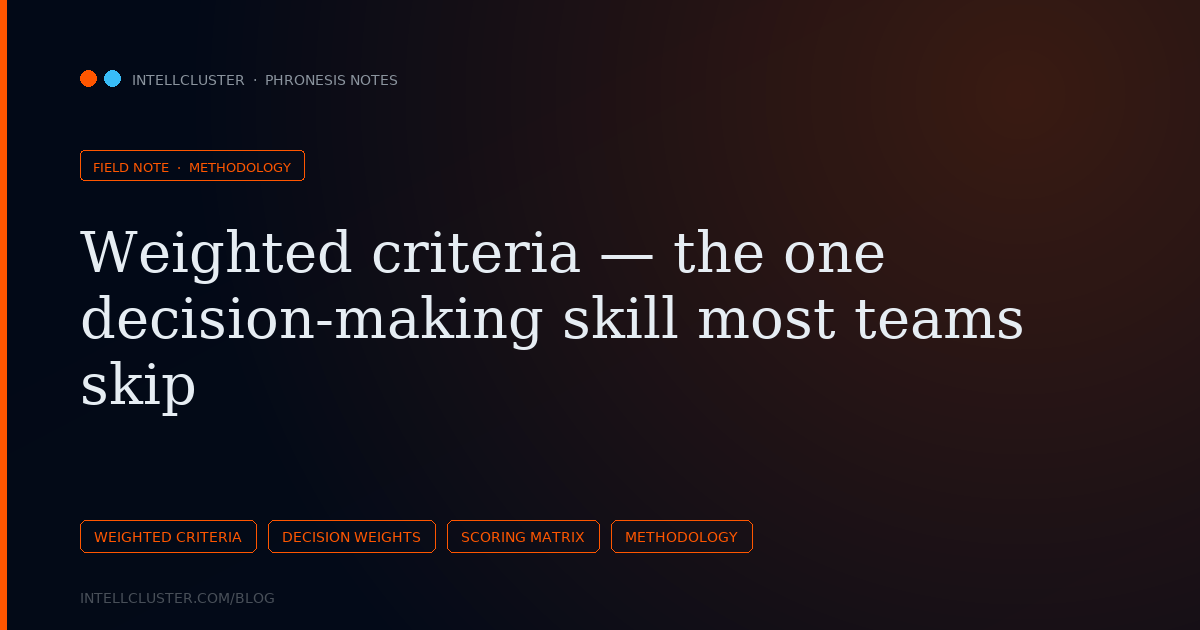 Cover art for Weighted criteria — the one decision-making skill most teams skip